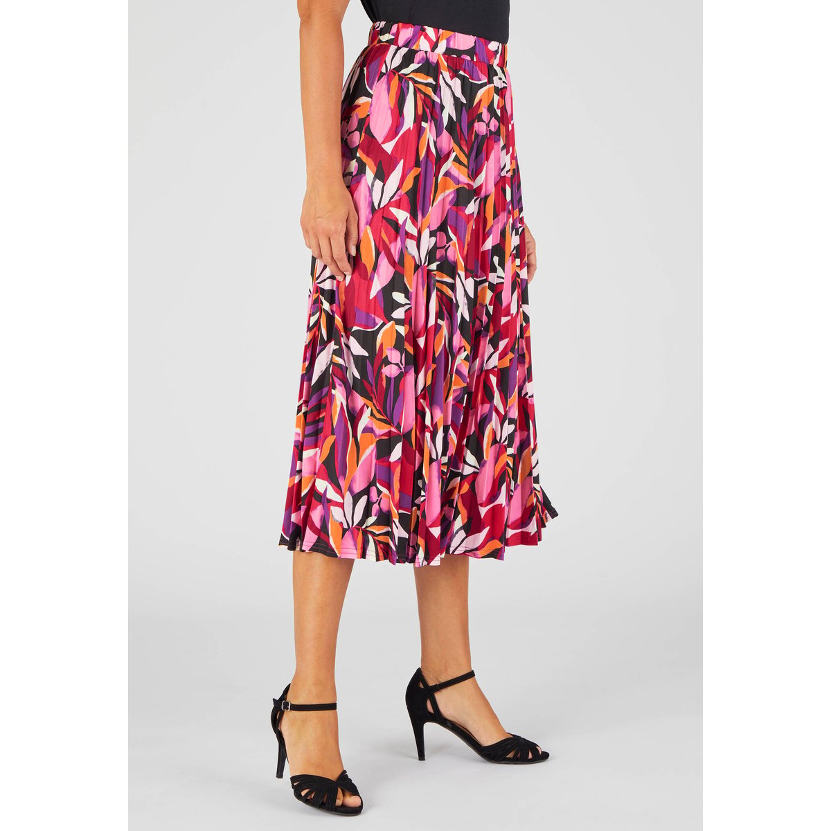 Jupe maille plissée rose tropical, DAMART