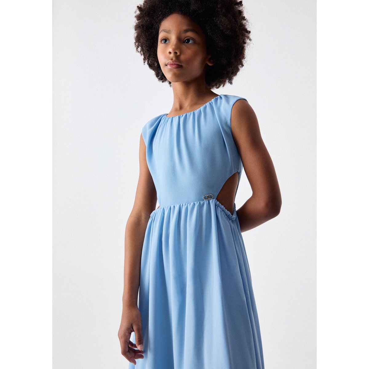 Robe longue avec découpe bleu clair, LIU JO