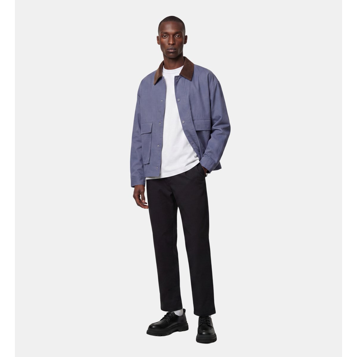 Blouson droit rarbo en coton déperlant bleu nuit, GALERIES LAFAYETTE