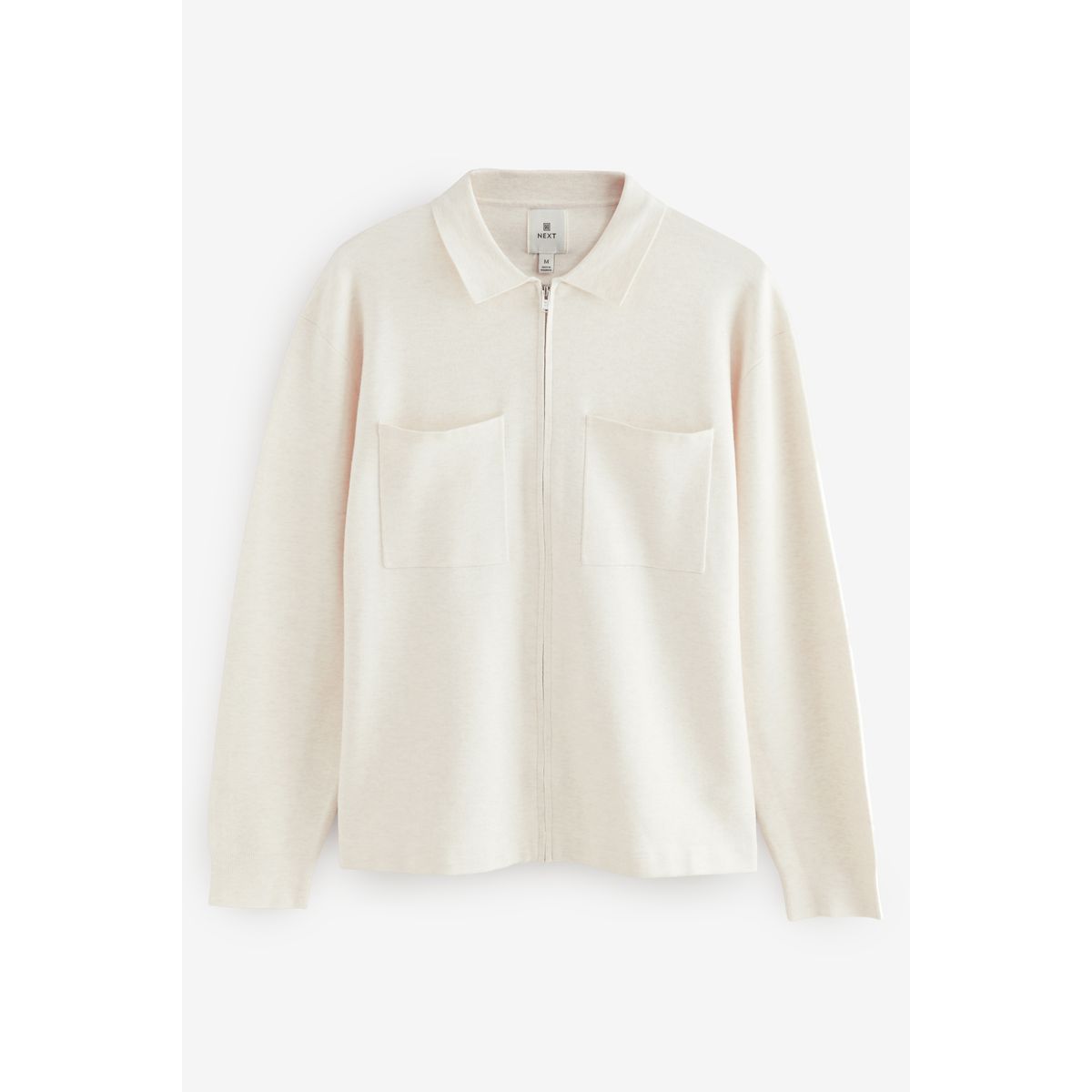 Veste-chemise regular zippée en maille naturel, NEXT