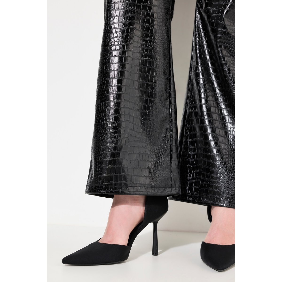 Pantalon large en similicuir Mary noir, ULLA POPKEN