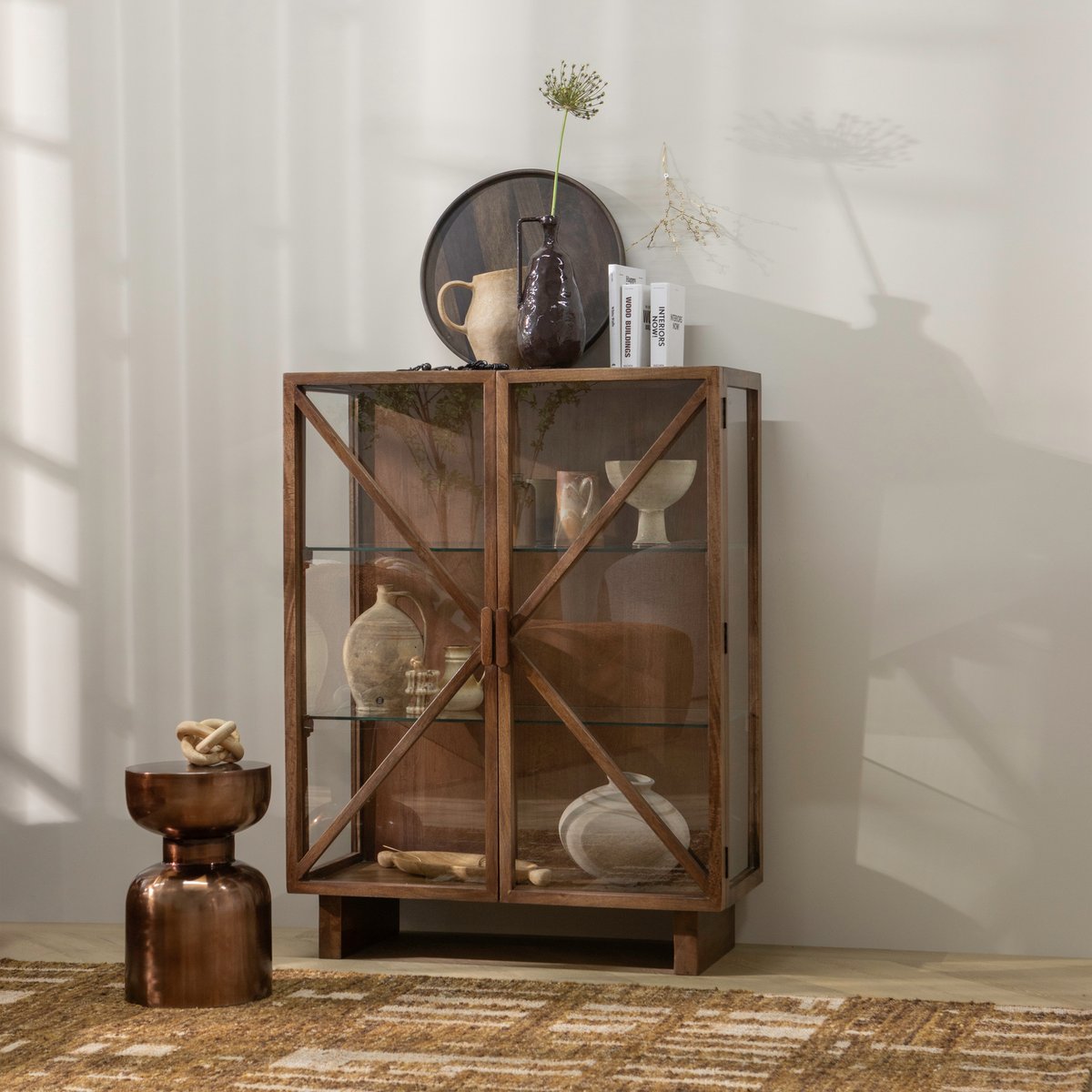 Armoire 2 portes en bois de manguier KELLA marron, WOOOD