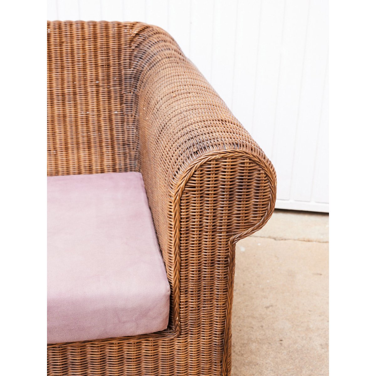 Canapé en rotin vintage Jacques N°143 - Bon état marron, DEBONGOUT
