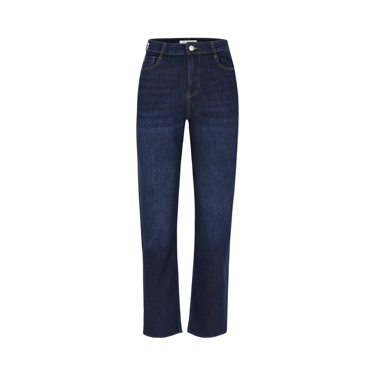 Jean droit taille haute dark blue, LOLALIZA