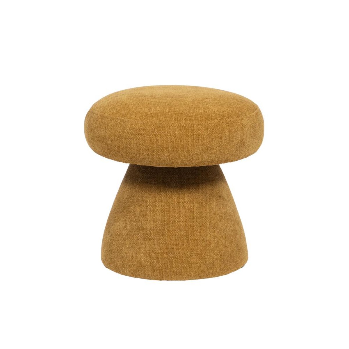 Pouf champignon en tissu Ø43 cm jaune, AMADEUS