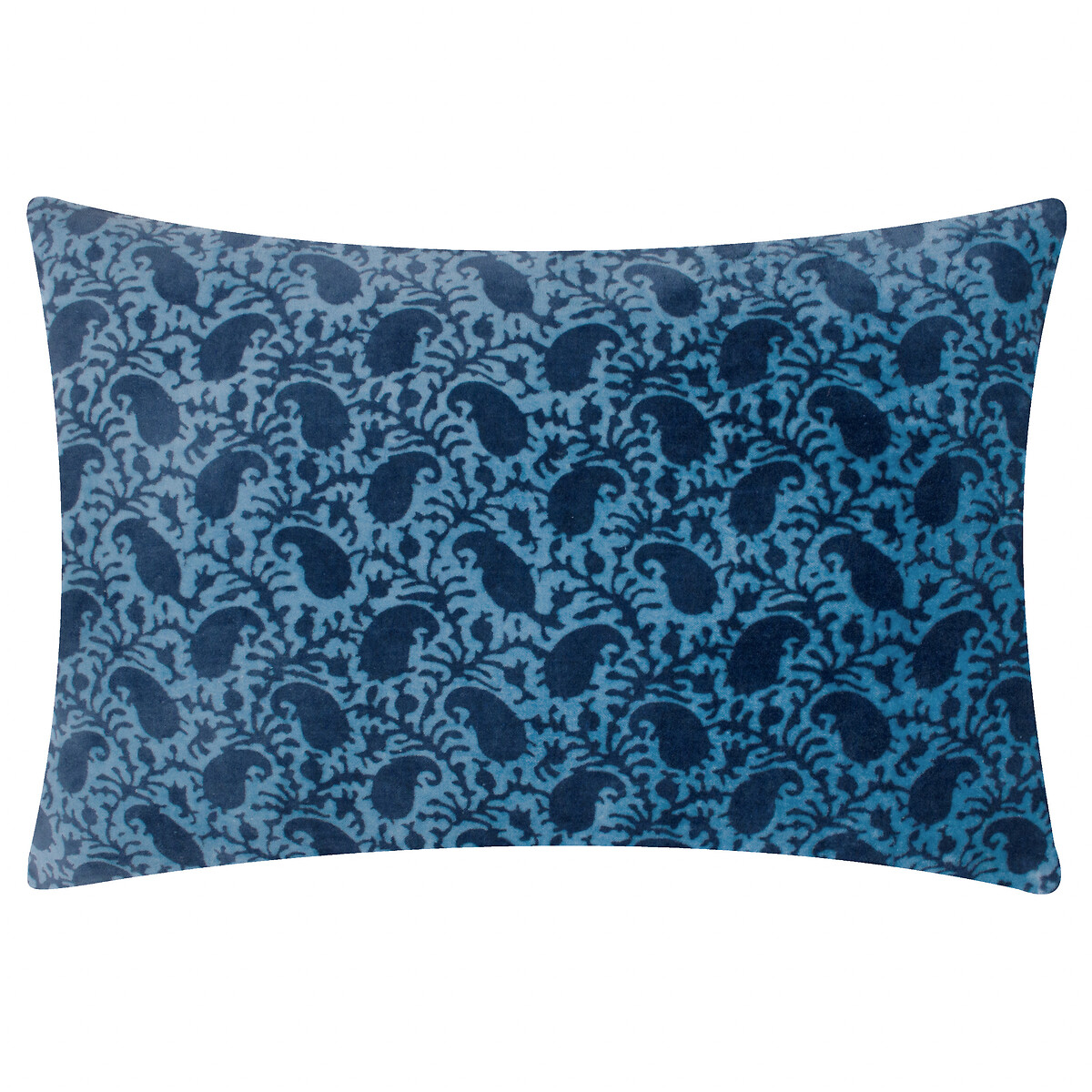 Boteh Printed Velvet Cushion blue, PAOLETTI