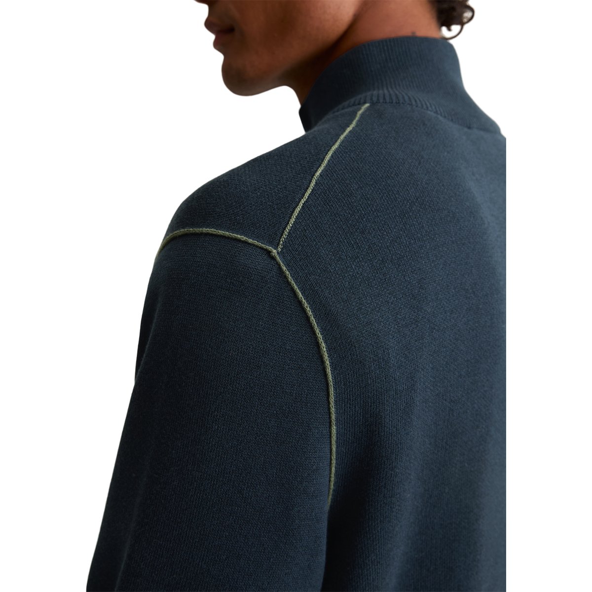 Troyer relaxed en mélange de coton bio et de lyocell de haute qualité bleu foncé, MARC O’POLO DENIM