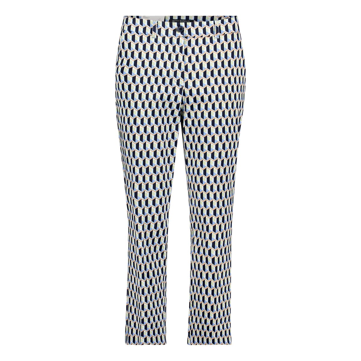 Pantalon business à plis repassés bleu/vert, BETTY BARCLAY