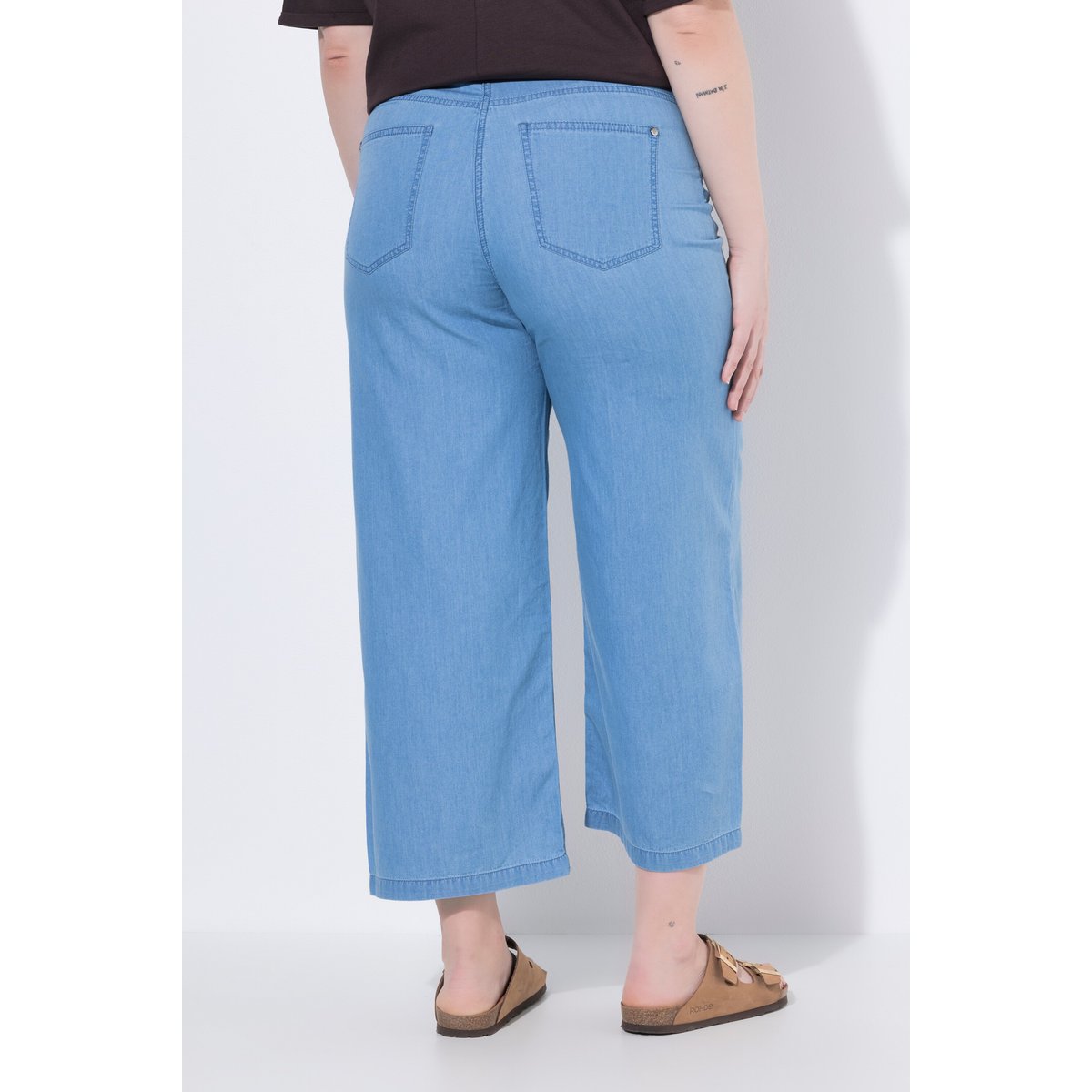Jean culotte Mary, jambe large bleu clair, ULLA POPKEN