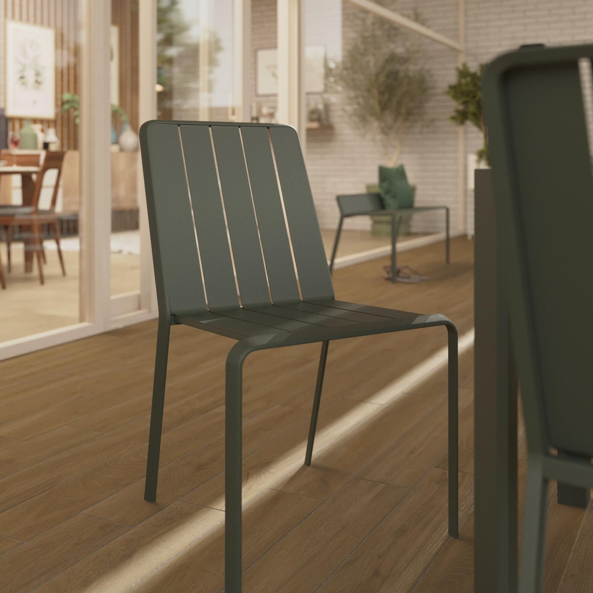 Chaise de jardin en aluminium, IDAHO vert, NATERIAL