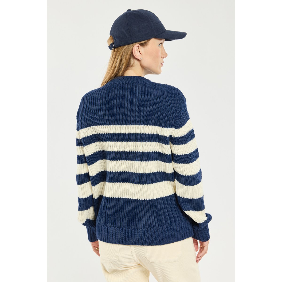 Pull rayé - laine iris/nature, ARMOR-LUX