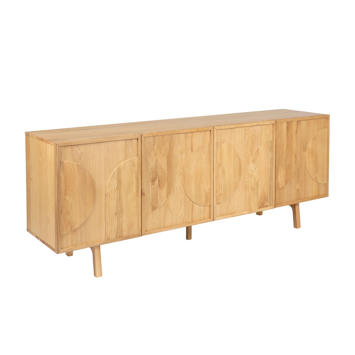 Meuble bas 4 portes chêne naturel, ZAGO
