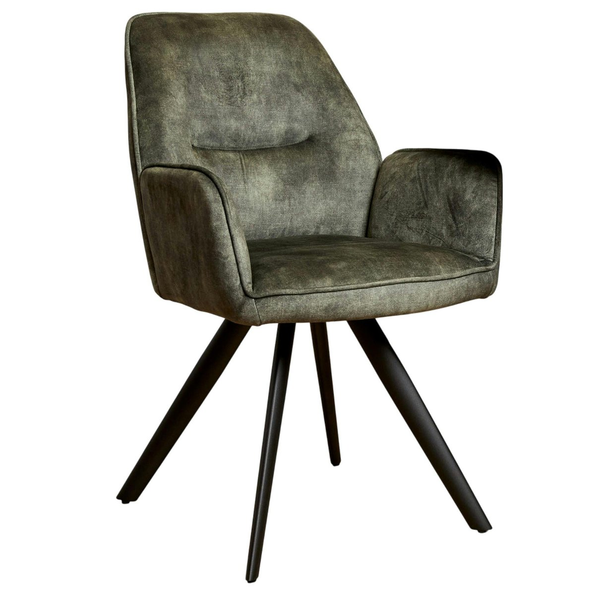 Fauteuil de table moderne en tissu (lot de 2) CORTINA vert, PIER IMPORT