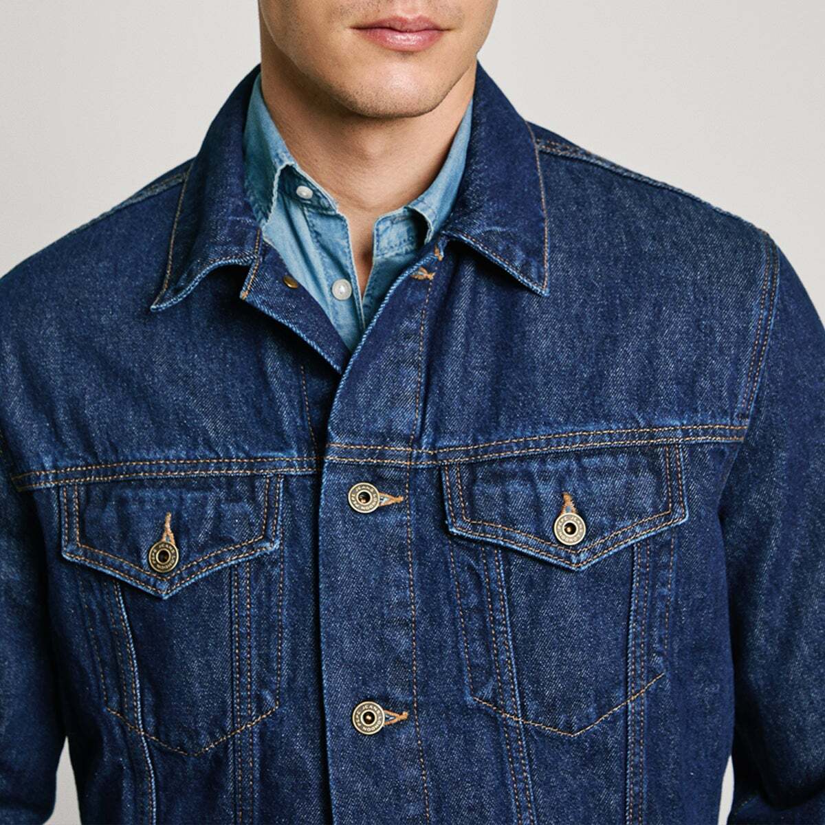 Veste Coupe Regular En Denim clean medium stone wash, PEPE JEANS