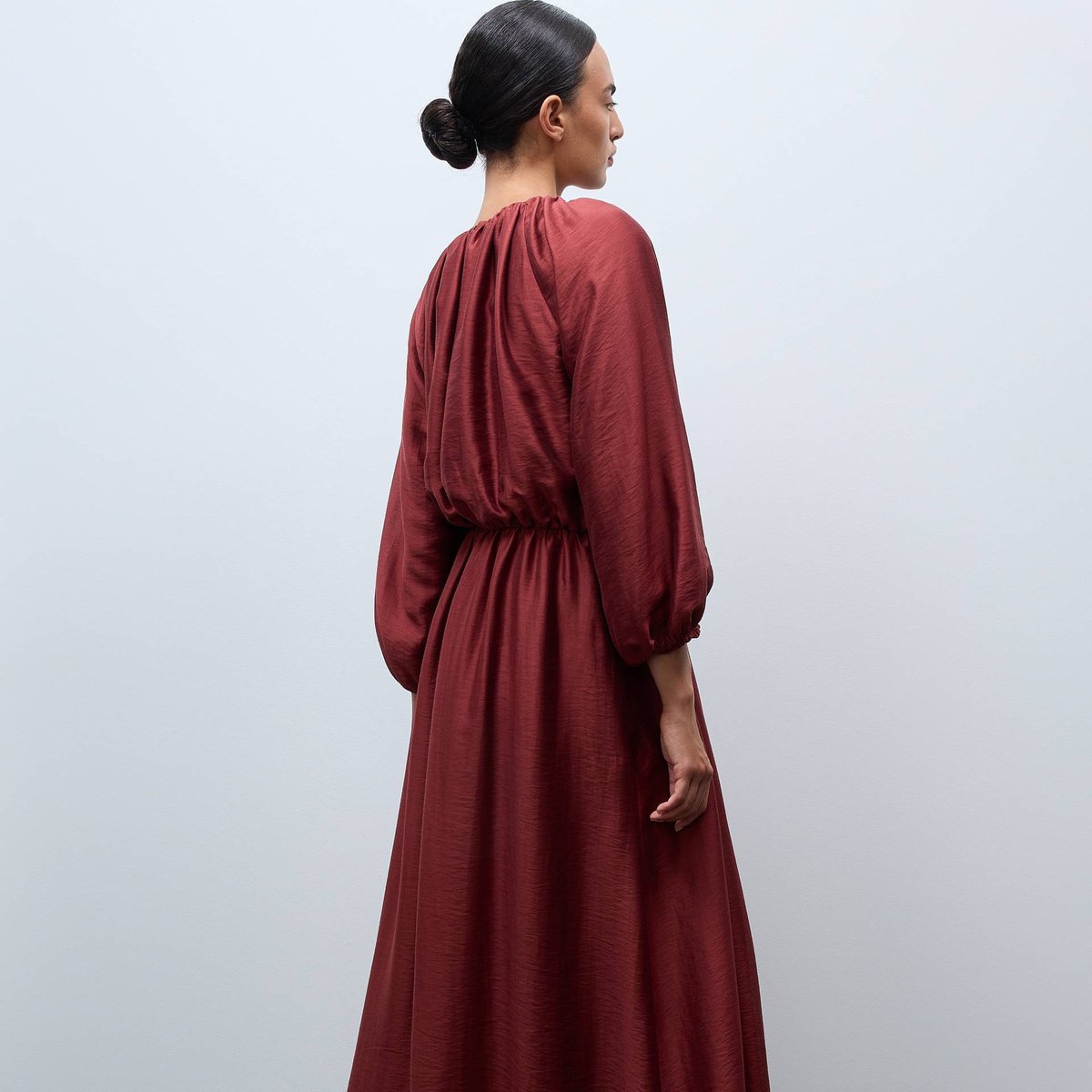 Robe longue manches longues porto, MONOPRIX