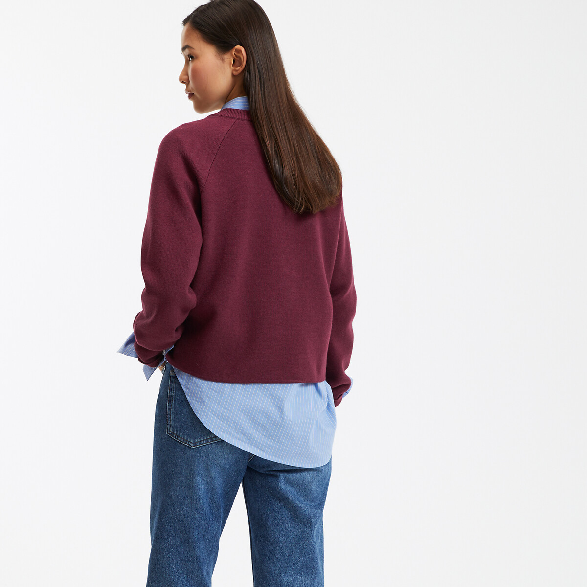 Signature Knitted Cardigan, LEANDRE burgundy red, LA REDOUTE COLLECTIONS