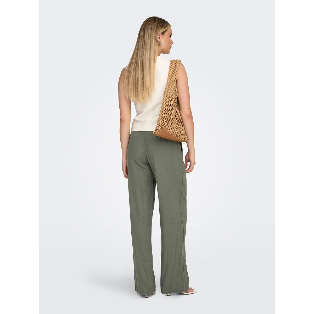 Pantalon large vert kaki, ONLY