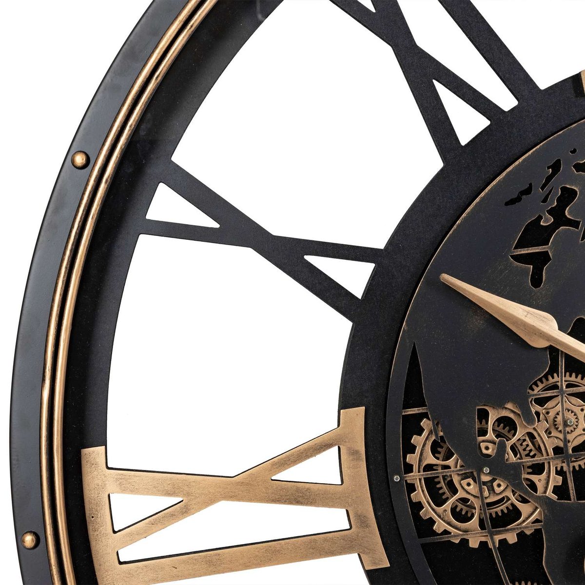 Horloge murale en métal CLARK noir, ATMOSPHERA