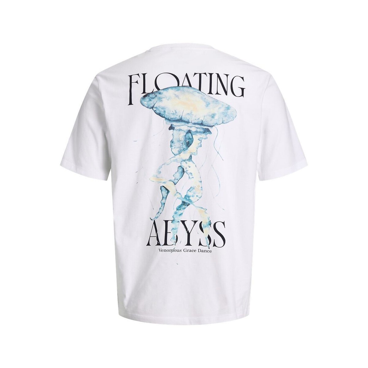T-shirt met opdruk en logo op de rug wit, JACK & JONES