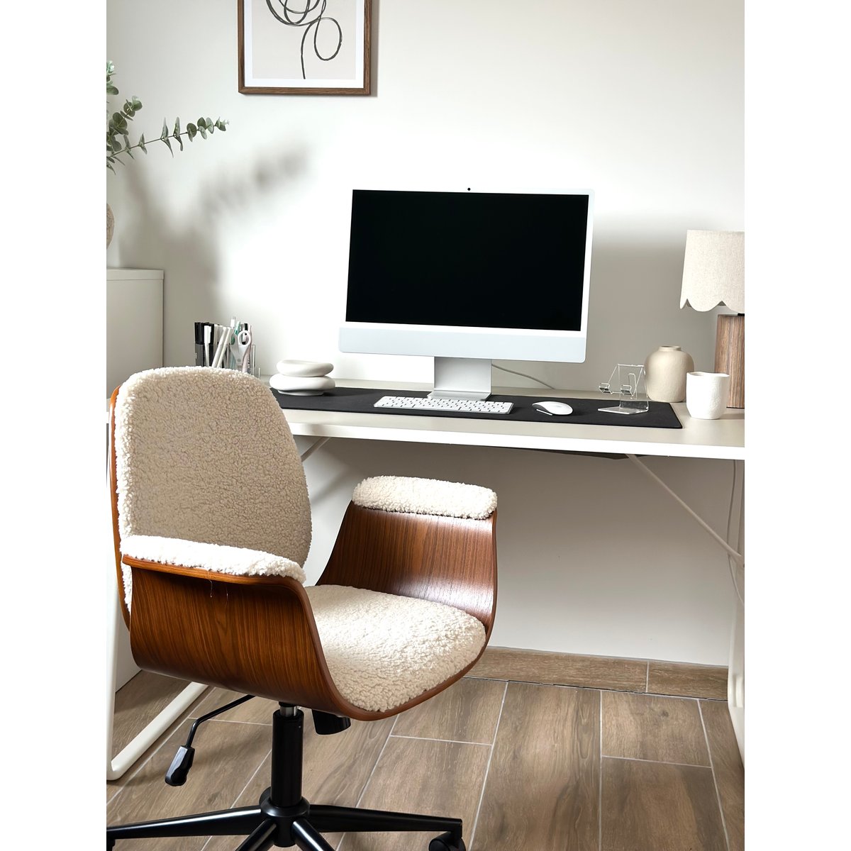 Chaise de bureau en bois, KOLDING blanc, NORDLYS