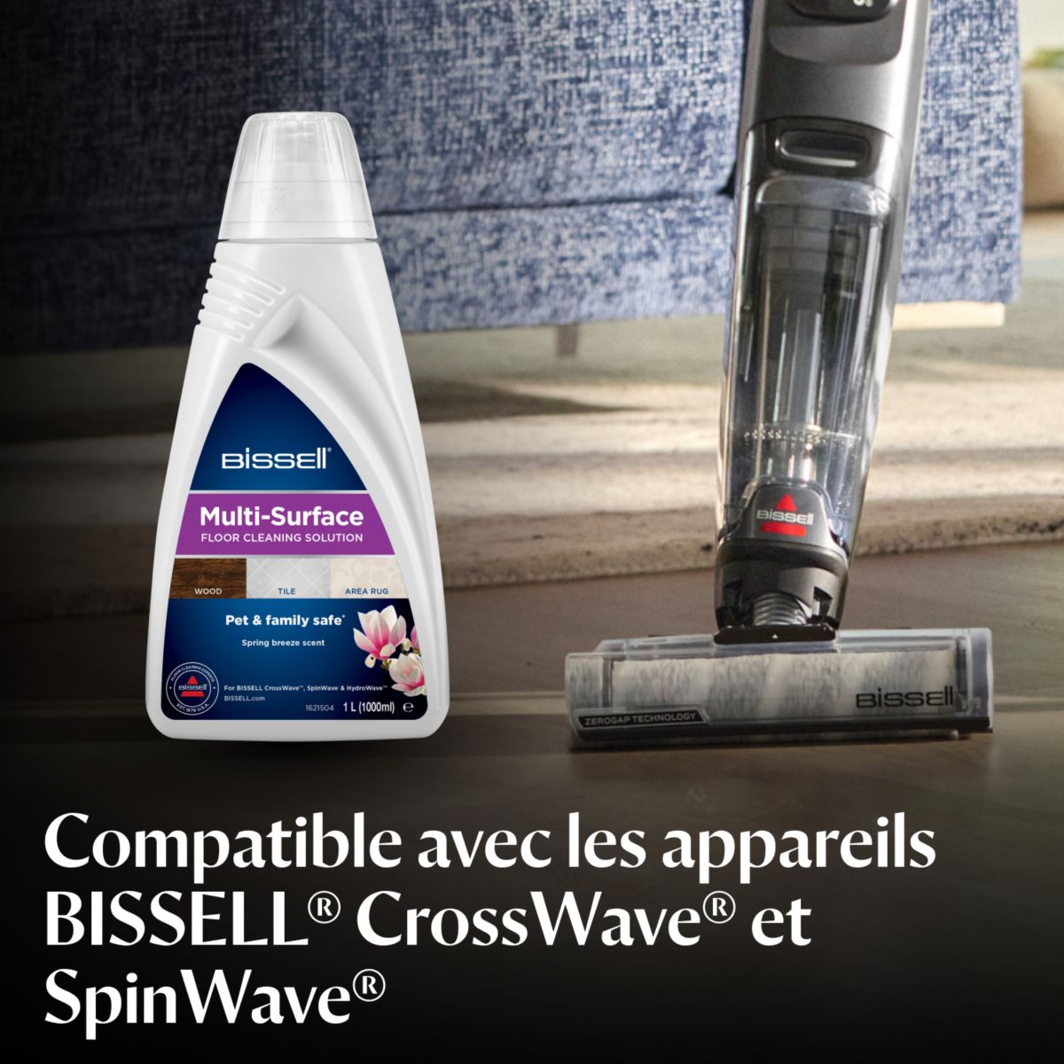 Détergent Multi-surfaces sols durs tapis 1L CrossWave couleur unique, BISSELL