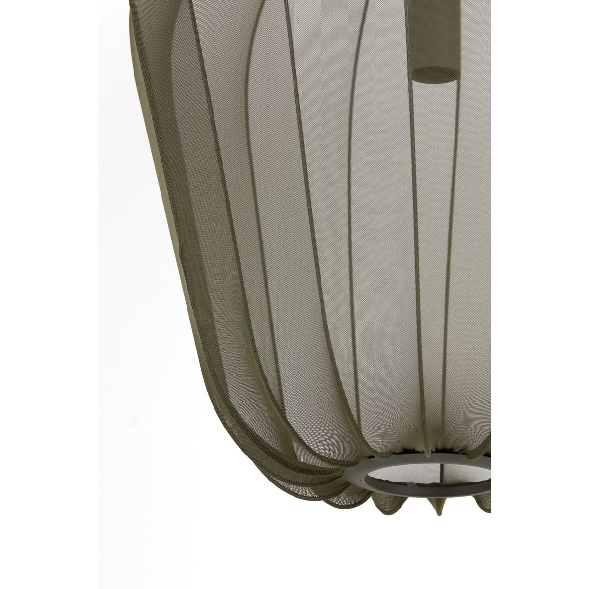 Lampe Suspendue Textiles PLUMERIA vert mousse, LIGHT & LIVING