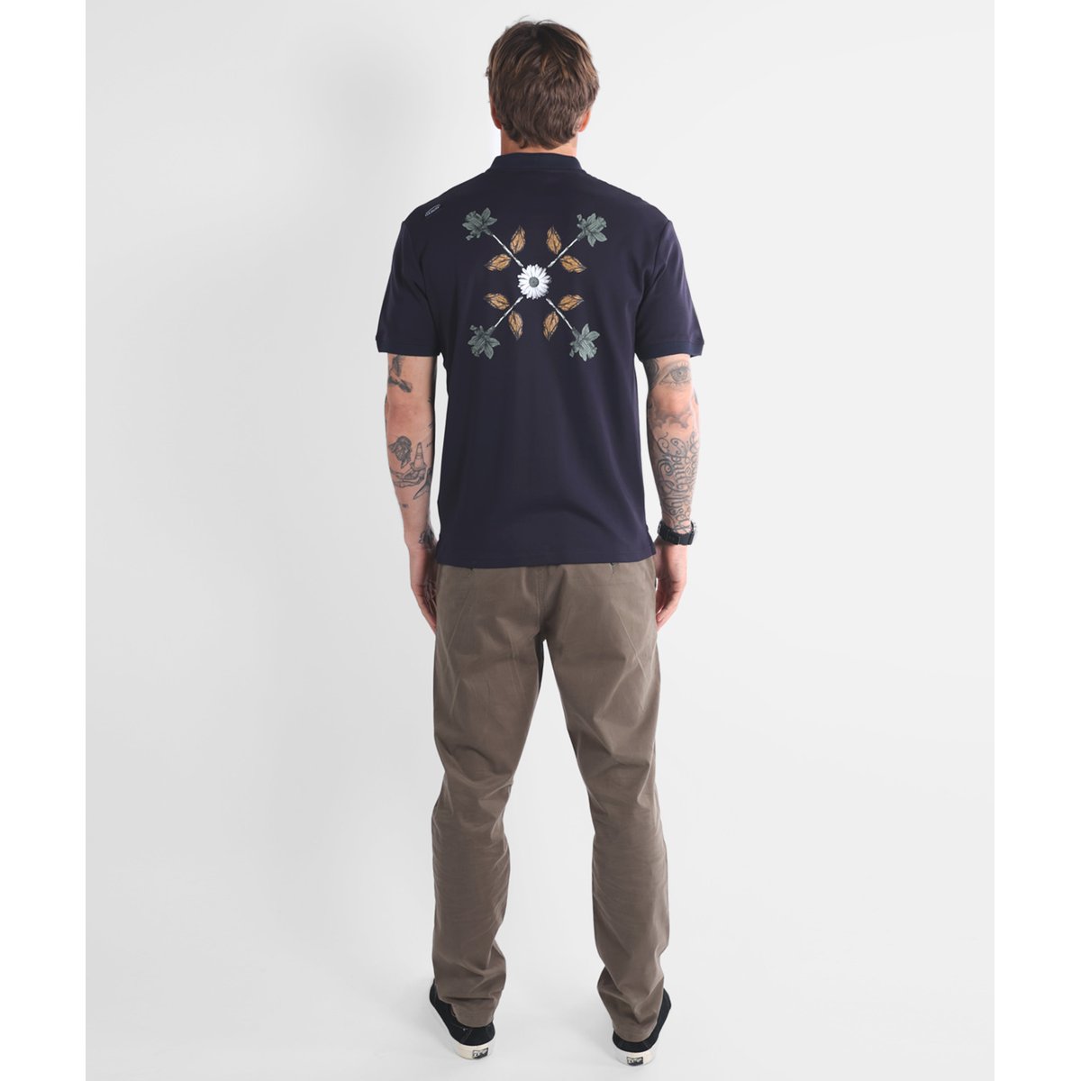 Polo graphique manches courtes BLOOM deep marine, OXBOW