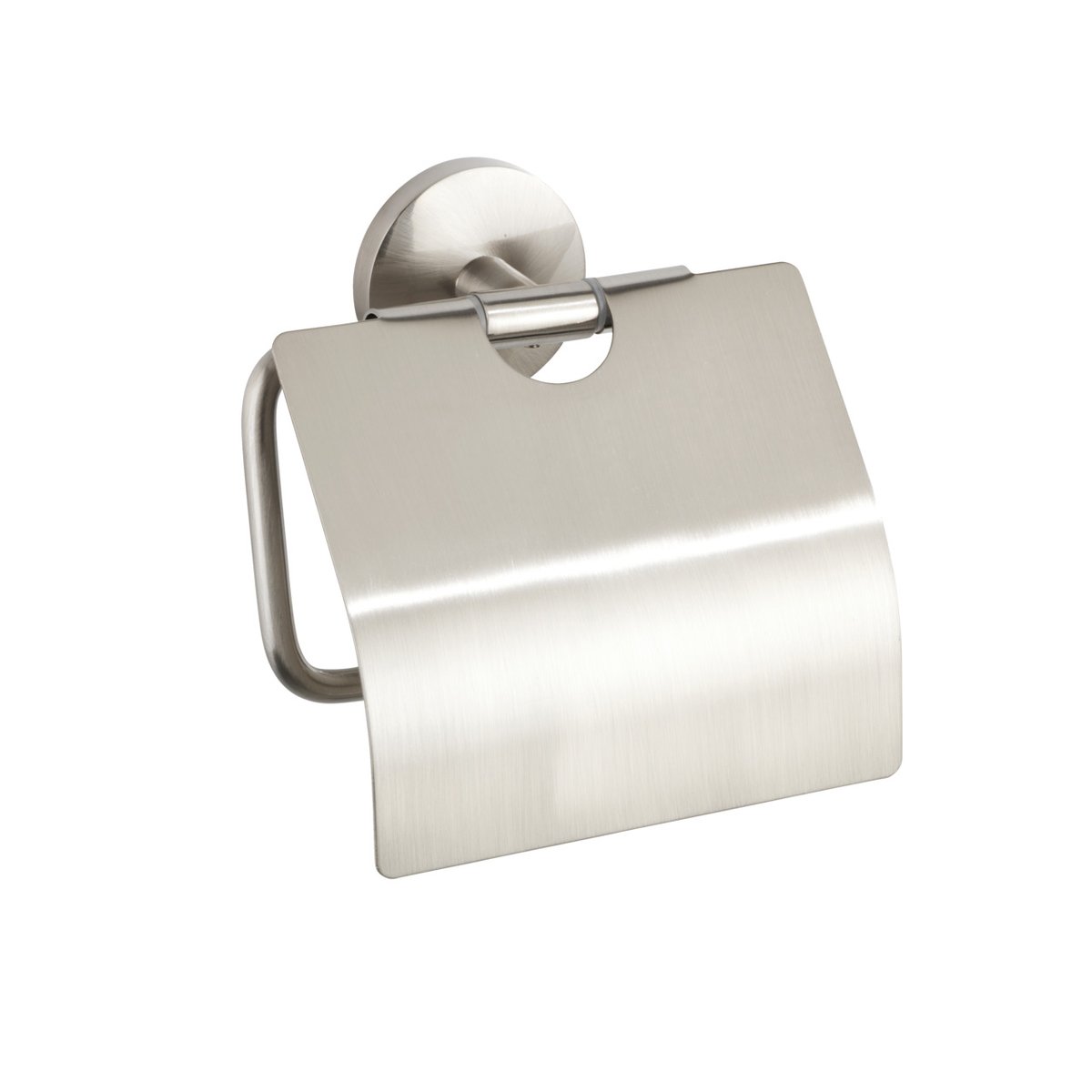 Dérouleur papier toilette avec couvercle CUBA argent mat, WENKO