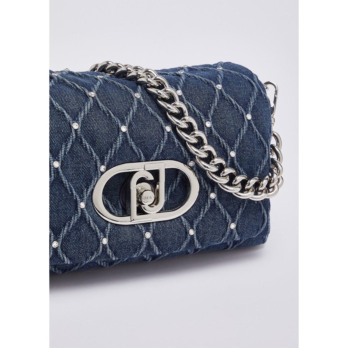 Sac LaPuffy moyen en denim denim bleu, LIU JO
