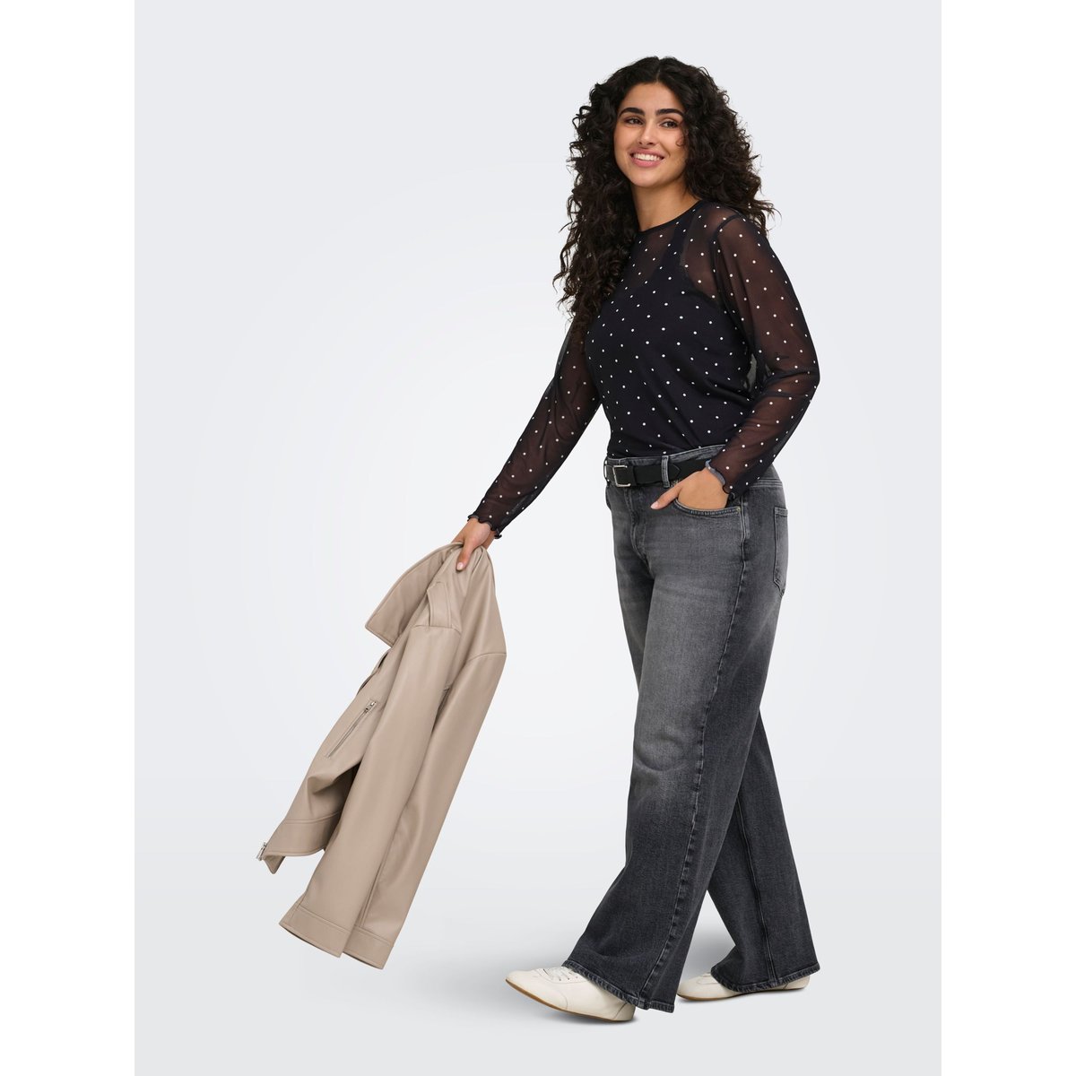 Jean À Jambe Large dark grey denim, ONLY CARMAKOMA