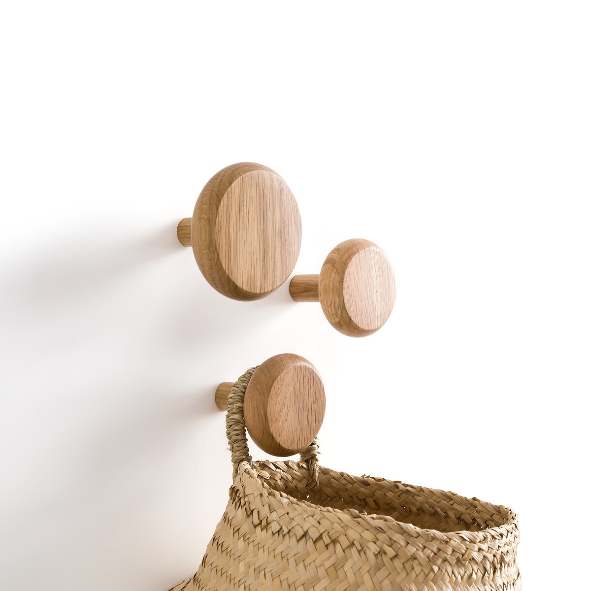 3er-Set Wandhaken Kanca, Eiche natur, LA REDOUTE INTERIEURS