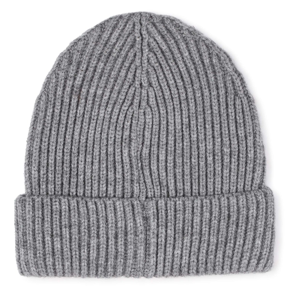 Chapeau tricoté avec insigne gris chine, BOSS KIDSWEAR