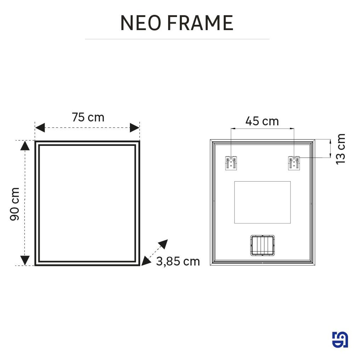 Miroir lumineux cadre chromé, NEO FRAME argent, SENSEA
