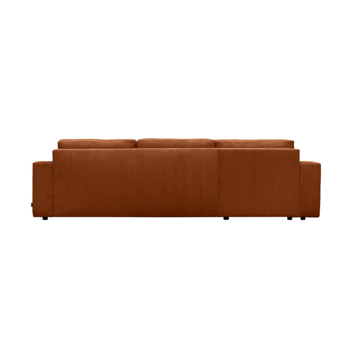 Canapé d'angle convertible réversible 5 places velours côtelé avec coffre THEO camel, SWEEEK