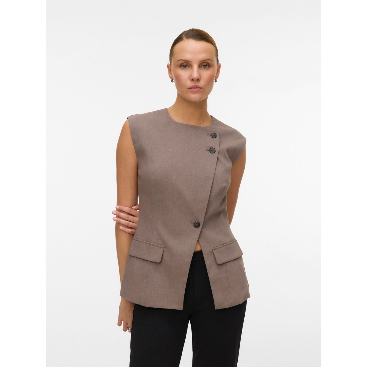 Gilet marron - moon rock, VERO MODA