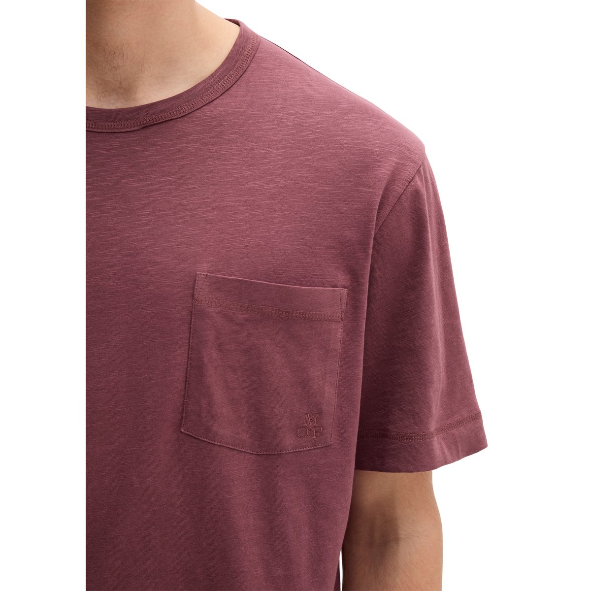 T-shirt DfC regular en jersey slub doux rouge foncé, MARC O'POLO
