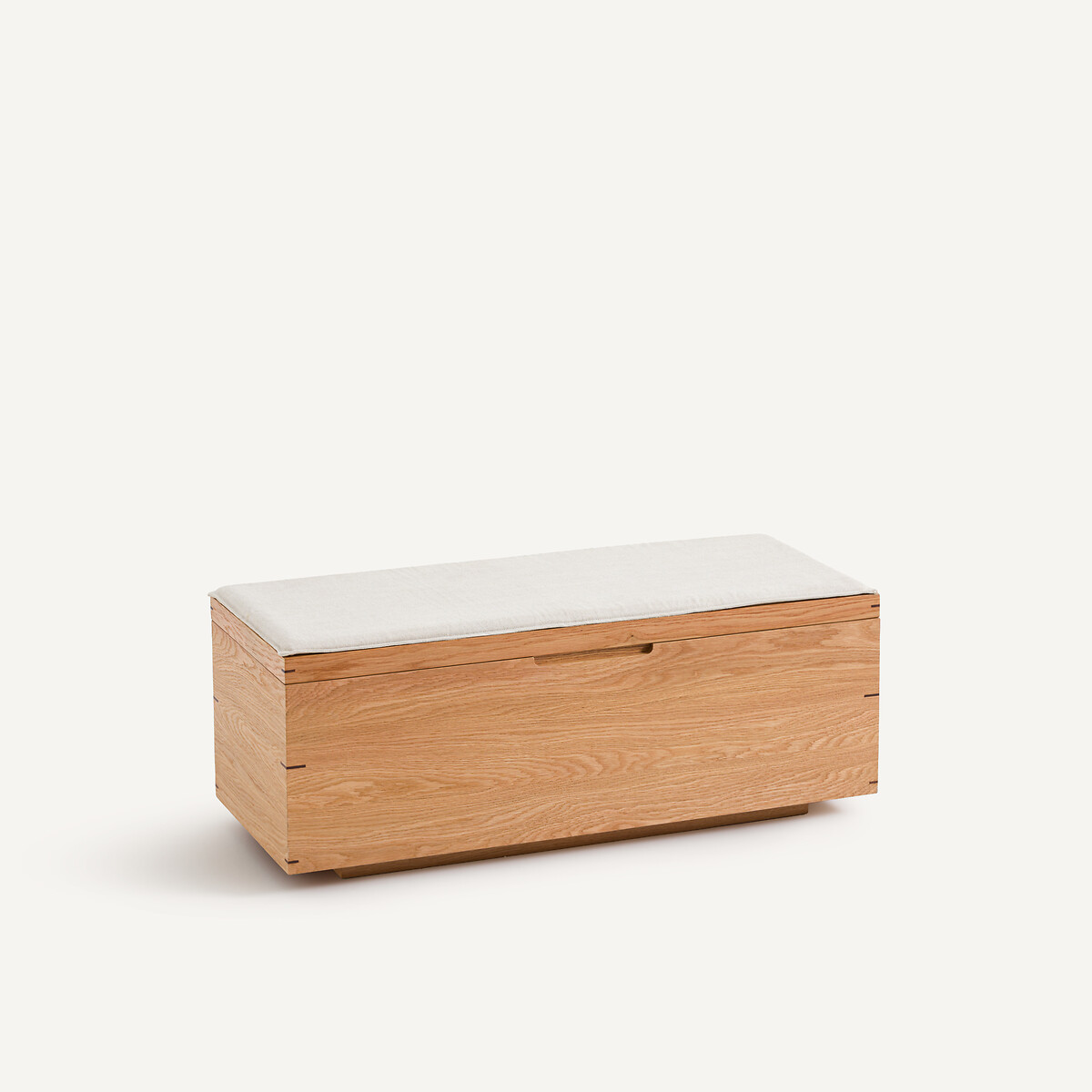Coffre banc en chêne massif et MDF plaqué chêne, avec coussin, HIBASHI chêne naturel, AM.PM