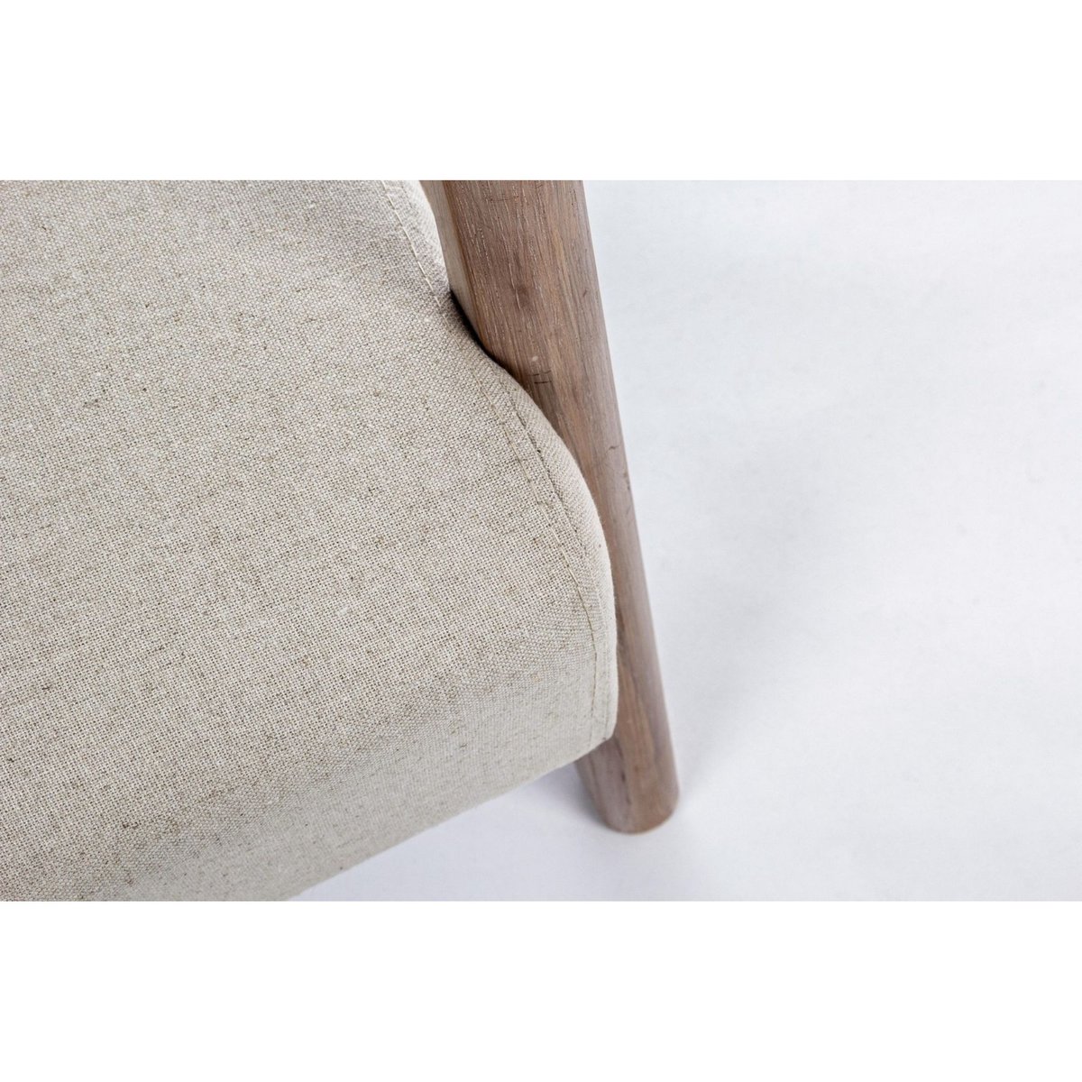 Fauteuil avec accoudoirs en lin matelassé - SEVENTIES beige, HELLIN, DEPUIS 1862