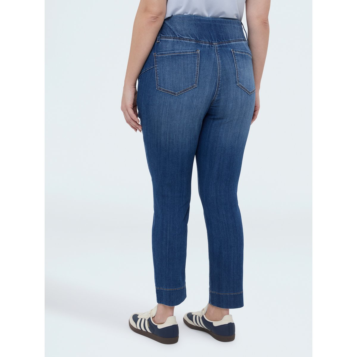Jeggings en denim avec boutons décoratifs bleu, FIORELLA RUBINO