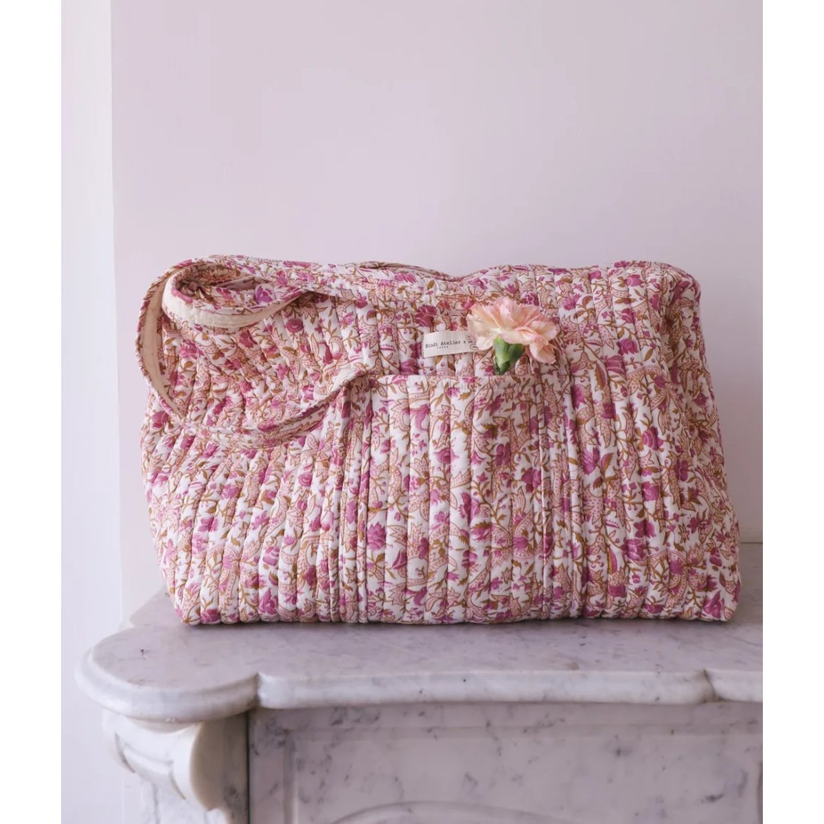 Sac weekend Toile de Jouy depuis 1760 - Forest rose framboise, BINDI ATELIER