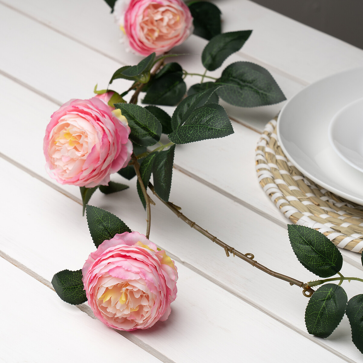 180cm Artificial Camellia Rose Garland pink, SO'HOME