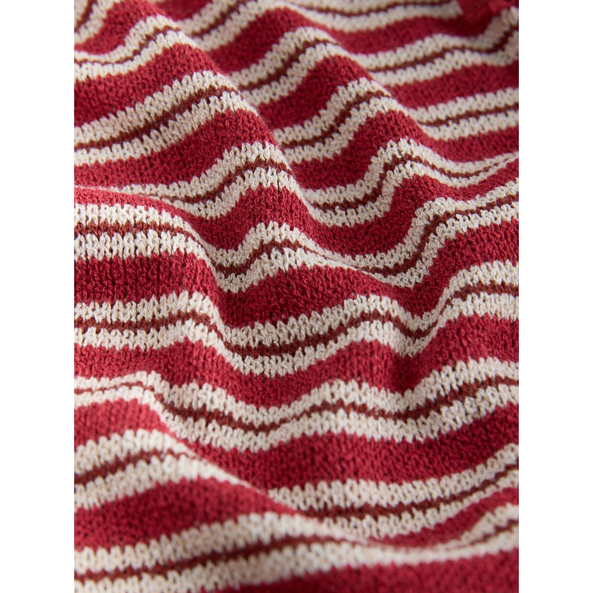 Pantalon large aspect maille rayure rouge/écru, NEXT