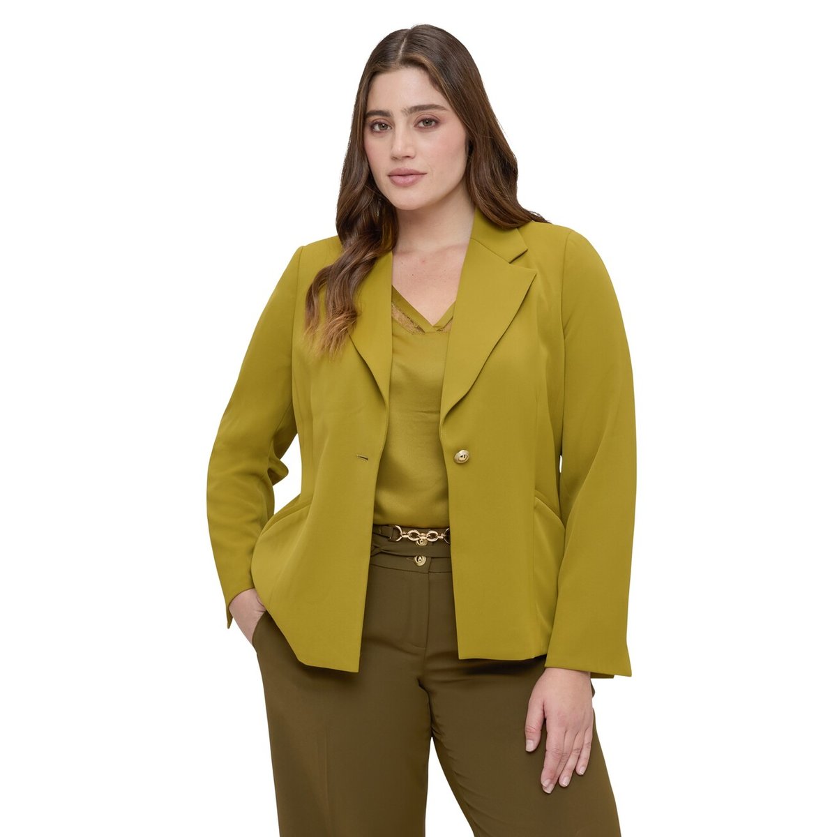 Blazer structuré avec bouton bijou vert clair, FIORELLA RUBINO