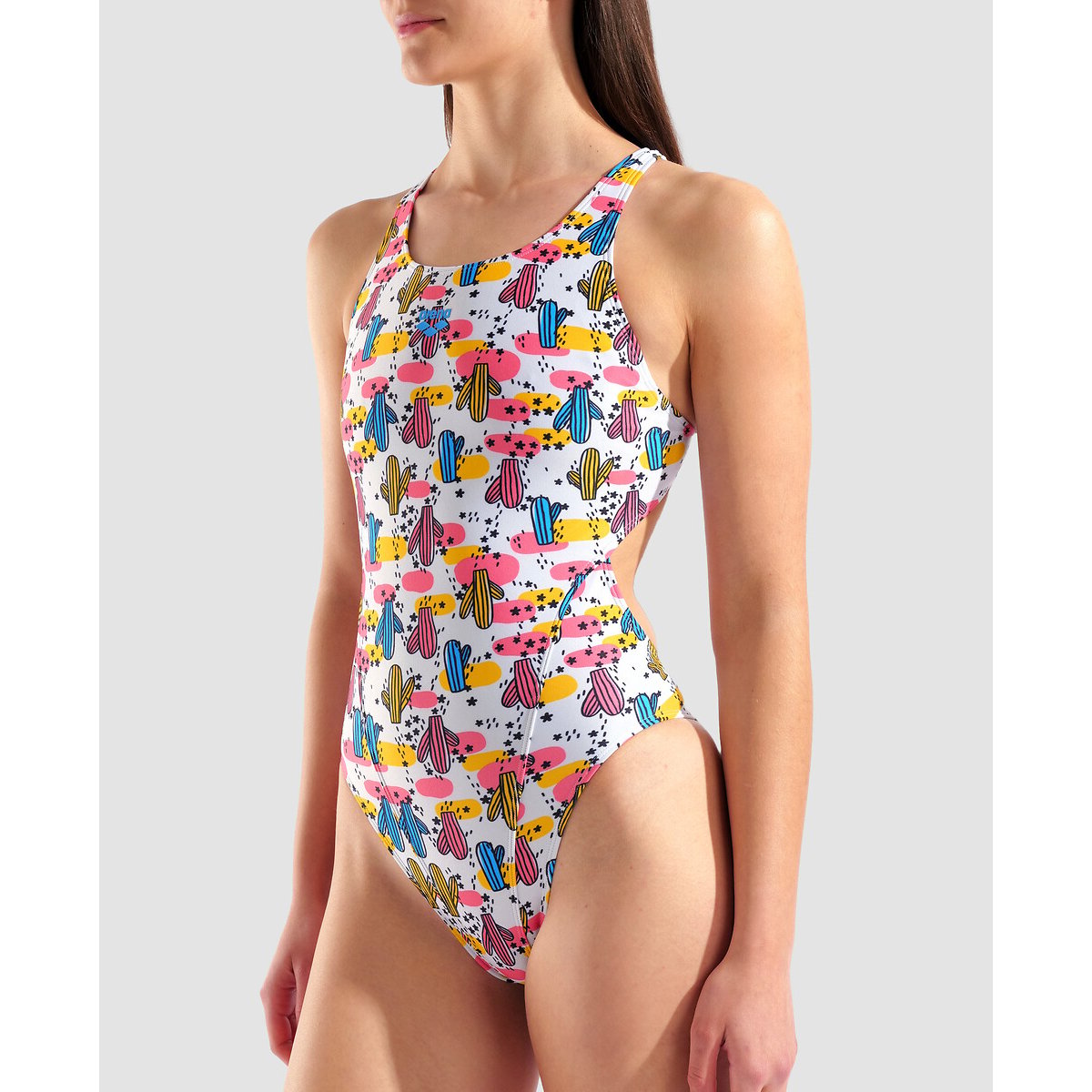 Maillot de bain 1 pièce SWIM TECH imprimé fond blanc, ARENA