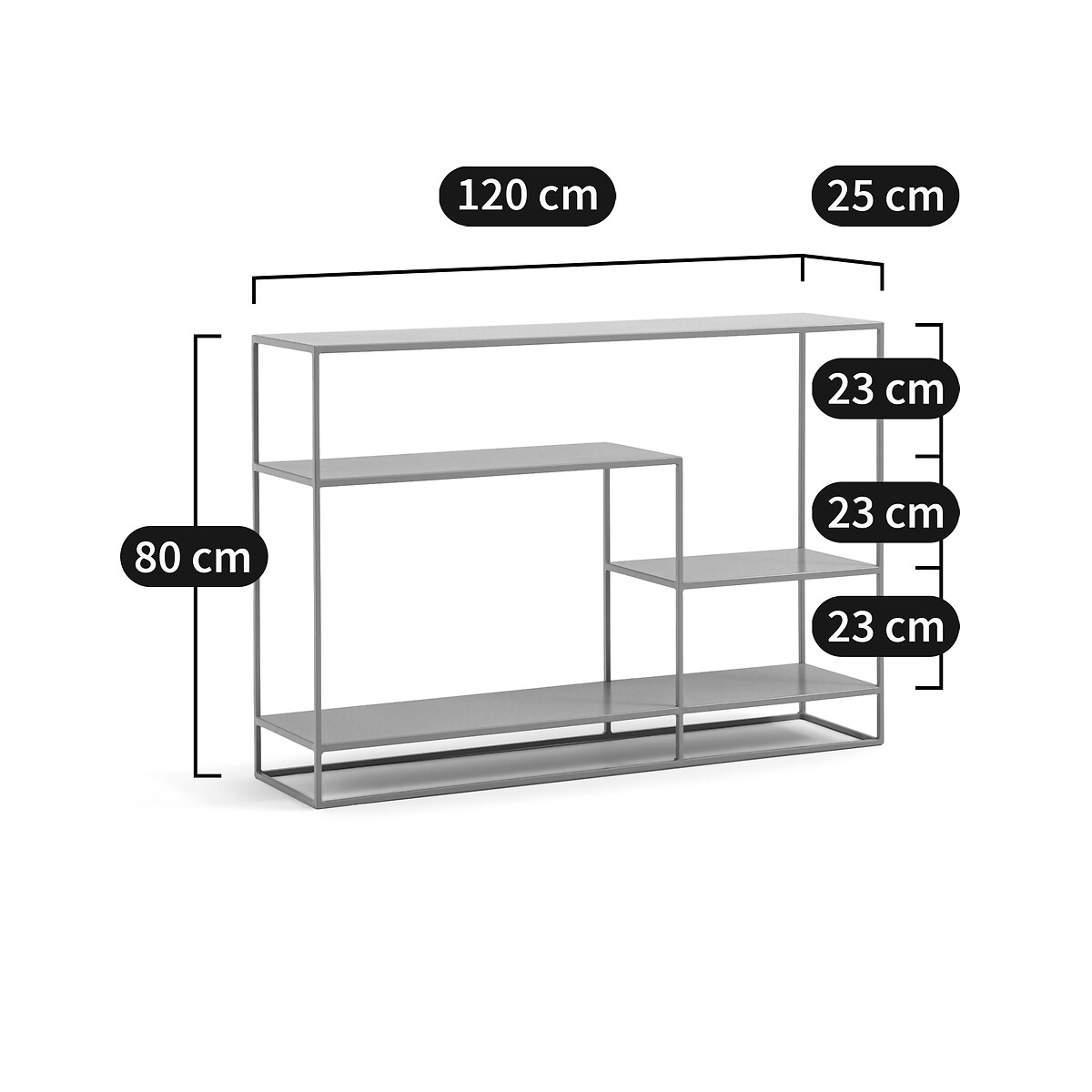 Console asymétrique métal acier, Miva céladon, LA REDOUTE INTERIEURS
