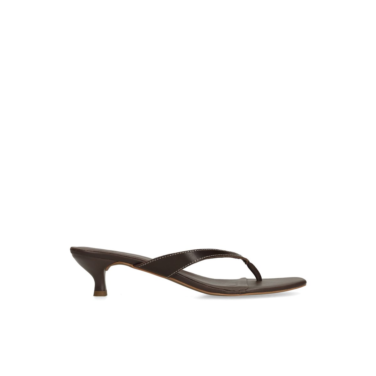 Mules à talon en cuir marron, SACHA