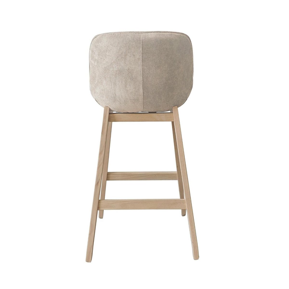 Lot Tabourets Chêne et Velours Côtelé NORDEN H75cm beige, MOB IN