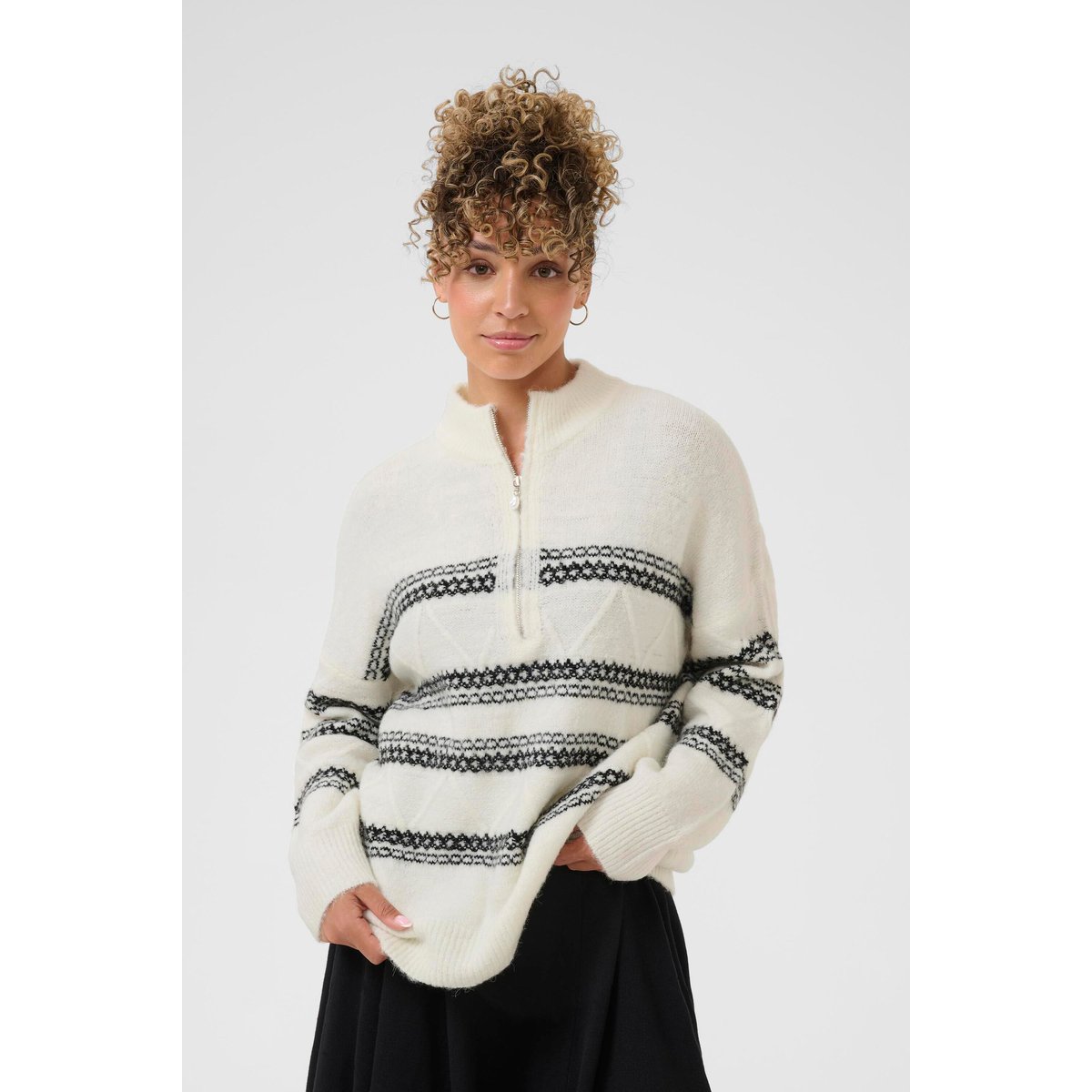 Pullover tricoté blanc whisper white melange, CREAM