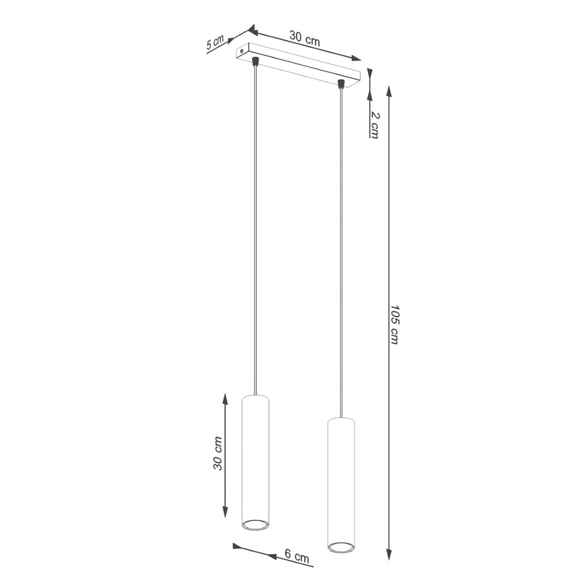 Suspension Acier Beige GU10 2 Lagos beige, EDEN