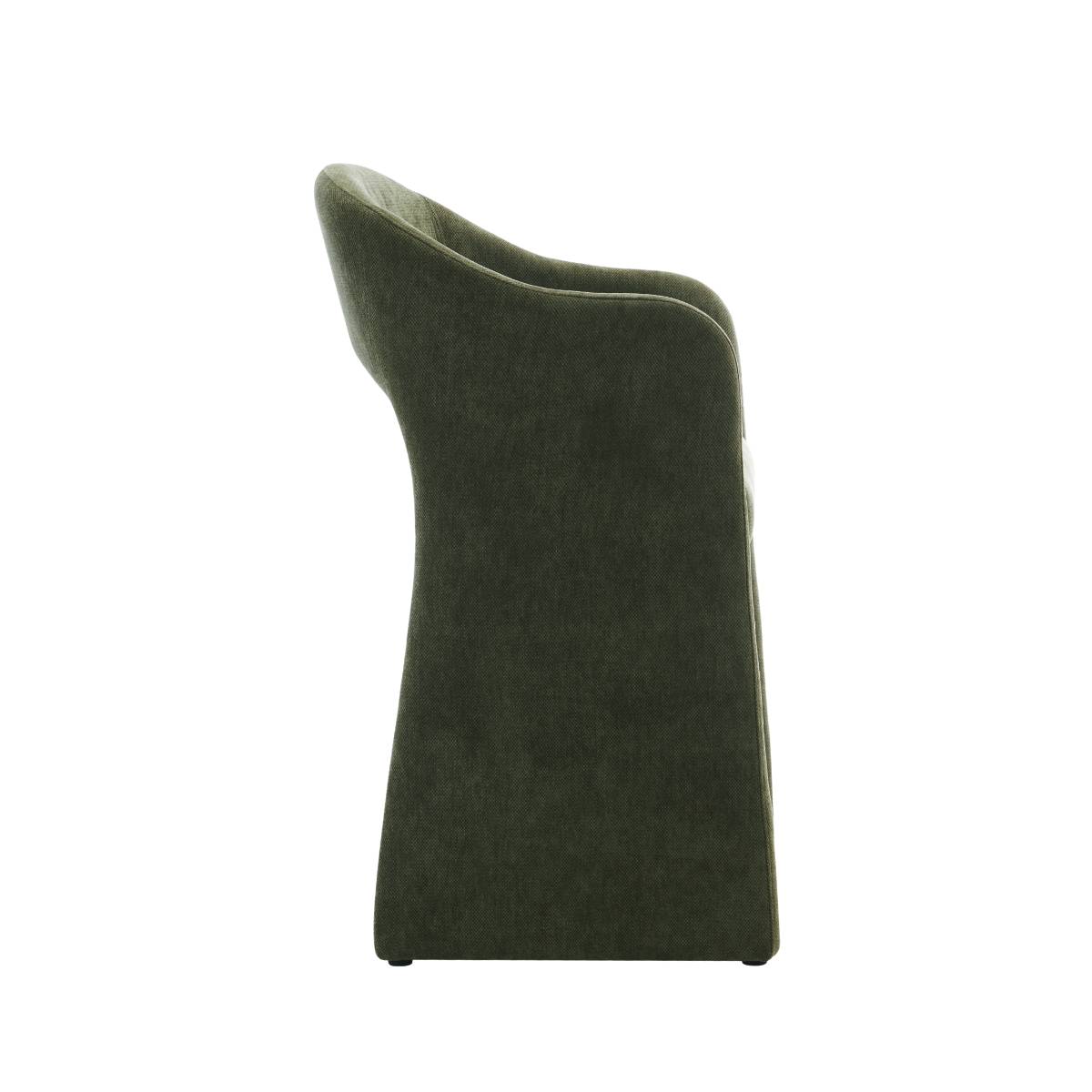 Lot de 2 tabourets de bar en tissu SÉPHIRA vert, MADE IN MEUBLES